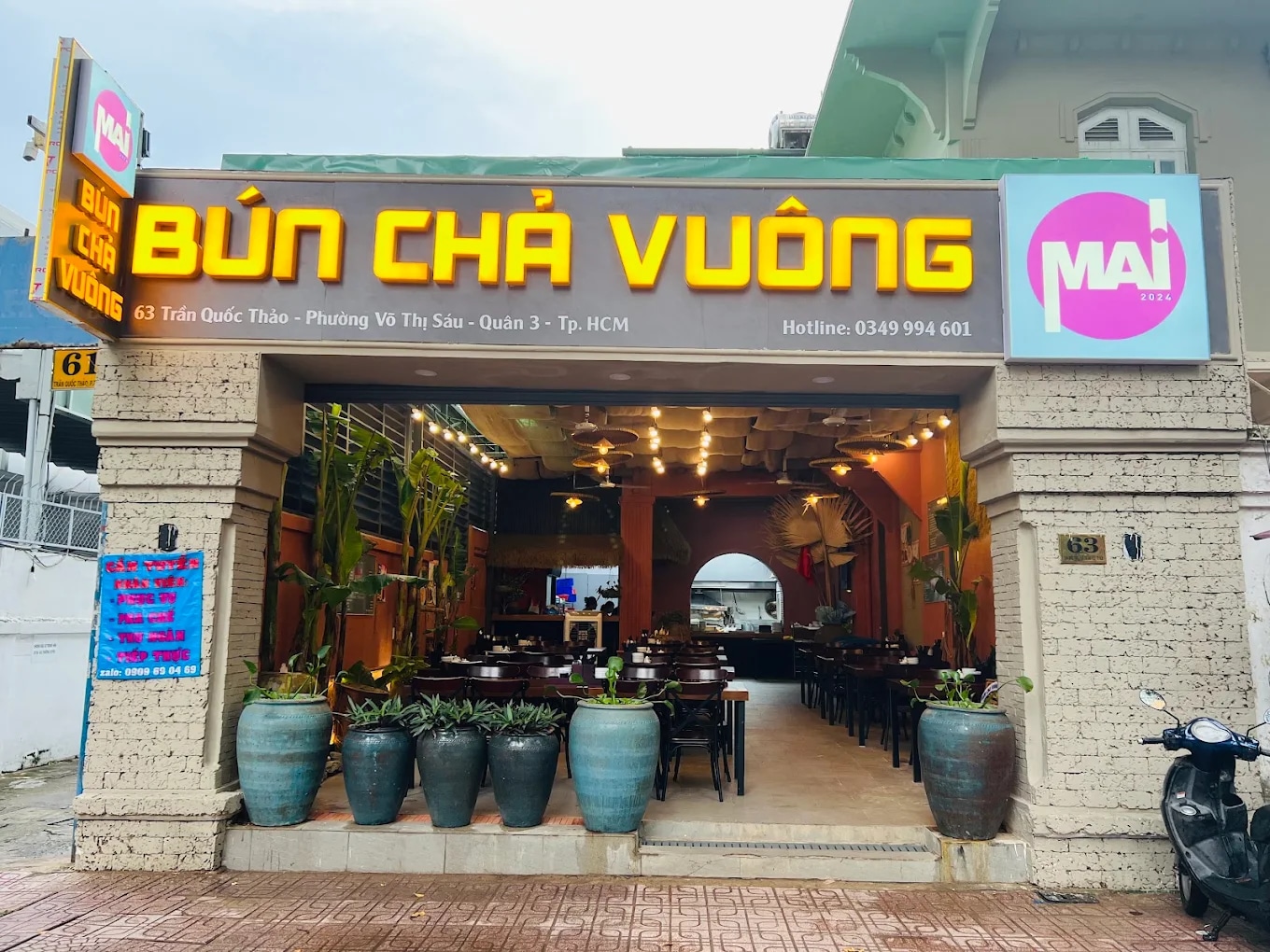 Vuong Mai Bun Cha offers a spacious, airy, and cool dining space